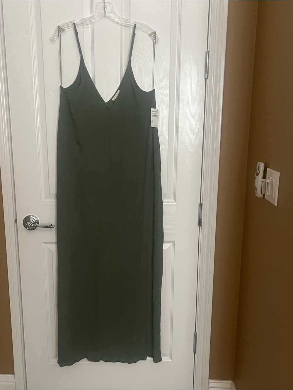 Nordstrom Olive Green Maxi Slip Dress